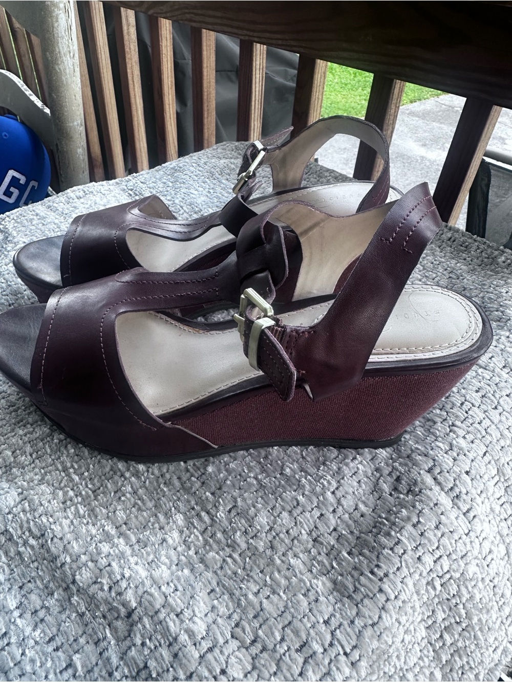 Studio Paolo Brown Wedge Sandals